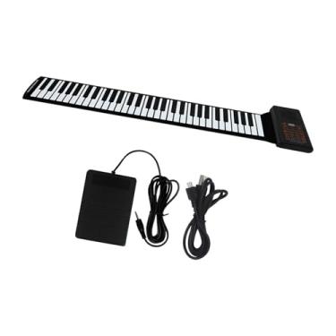 Imagem de menolana Teclado de piano roll up de 61 teclas, teclado de piano roll manual, piano elétrico leve para prática para iniciantes, presente para adultos