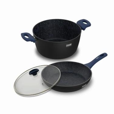 Imagem de ICHEF POLISHOP Panelas Home Sauté Grand e Family Size com Tampa de Vidro 24Cm Azul