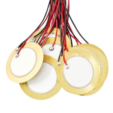Imagem de Jiozermi 20 unidades de discos piezográficos de 27 mm com condutores de 9,7 cm, gatilho de microfone, captador acústico, CBG, amplificadores piezográficos, transdutores de discos