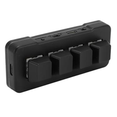 Imagem de Mini Teclado de 4 Teclas, Teclado Macro Mecânico para Jogos, Teclado USB-C Programável, Luz de Fundo RGB, Design de Camada Tripla de Teclas, Hot Swap, para Trabalho e Jogos (preto)