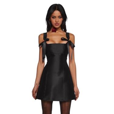 Imagem de Dolls Kill Pixie Stardust Mini Dress by Current Mood - Taffeta Dress with Fit and Flare Silhouette, Perfect for Special Events - Black, XX-Small