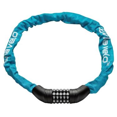 Imagem de Via Velo Cadeado de corrente de bicicleta, combinação reinicializável de 5 dígitos, trava de bicicleta resistente anti-roubo, travas de segurança de 2,95 pés para scooter, motocicleta, portão, cerca,