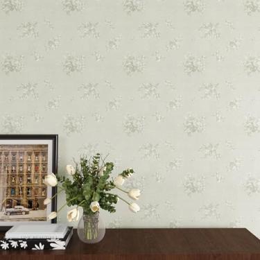 Imagem de VaryPaper Papel de parede Off White Peel and Stick Papel de parede floral em relevo de seda autoadesivo texturizado branco para parede papel de parede de vinil à prova d'água removível para quarto e