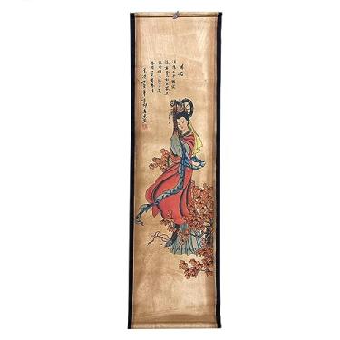 Imagem de Pinturas de impressão de pôster de arte de parede, decoração de rolo de papel pendurado pronta para pendurar estética vintage asiática, para escritório em casa dinastia Wang Zhaojun Han (A2)