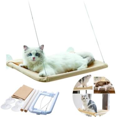 Imagem de Caminha Pet Suspensa de Janela para Gatos CAMA PET com Ventosas de Silicone, Rede de Tecido Lavável, Ideal para Sacadas, JANELAS VARANDAS CONFORTÁVEL e DIVERTIDA - 55x32cm.