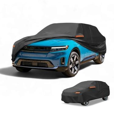 Imagem de Partuto Capa de carro à prova d'água para todos os climas, automotiva, externa, anti-UV, proteção contra chuva e sol, cobertura externa completa para Honda Prologue 190T-PU preta com tiras refletoras