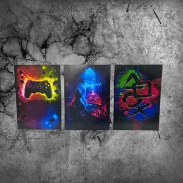Imagem de Kit 3 Placas Decorativas Gamer 3 MDF 3mm 18x26 - Brothers Mineiros Dec