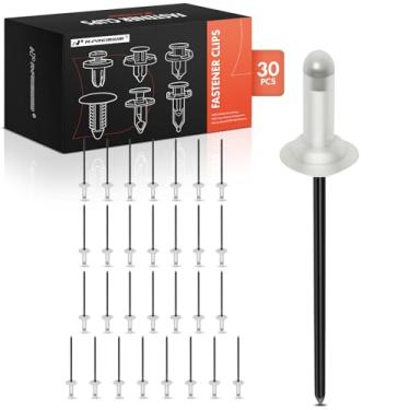 Imagem de A-Premium 30 peças de retentor de clipes de rebite de moldagem de para-brisa de alumínio compatível com Toyota Camry, Prius, Highlander, Tundra, Avalon, Venza e Lexus ES250, GS300, IS200t, RX300,