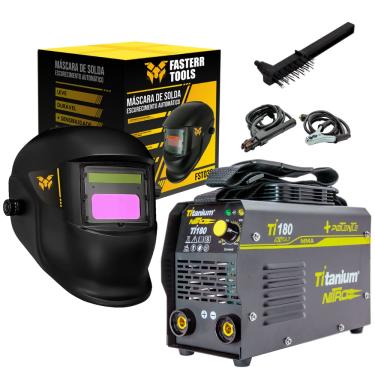 Imagem de Maquina de Solda Inversora  TI-180 Com Mascara de Solda S/ Regulagem Fasterr