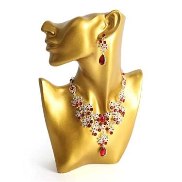 Imagem de Porta-joias colar de resina pingente corrente brinco joias busto manequim organizador suporte suporte de fotografia adereço para colar, expositor de joias de ouro, One Size, Ágata