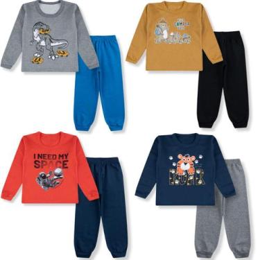 Imagem de Kit 4 Conjunto Infanti Moletom Inverno Roupa De Frio Menina Menino - B