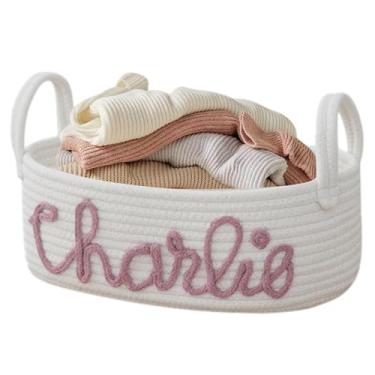 Imagem de Fraldas para bebês Organizador, cesta de fraldas portáteis,Cesta de armazenamento de corda de fraldas criativa com alça - Bin de armazenamento com caixa de lavanderia para cobertores de roupas sujas