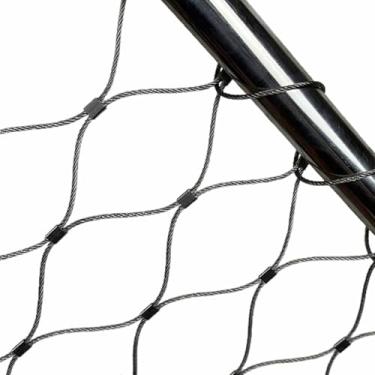 Imagem de FORRTY Rede De Corda De Aço Inoxidável, Malha De Balaustrada De Cabo Flexível,1X1㎡, Adequada Para Prevenção De Quedas Em Altitudes Elevadas, Escalada De Plantas, Criação De Animais(Rope diameter 4mm,