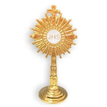 Imagem de Mini Ostensorio Santissimo JHS Eucaristia Para Casa Carro M2 - JW SHOP