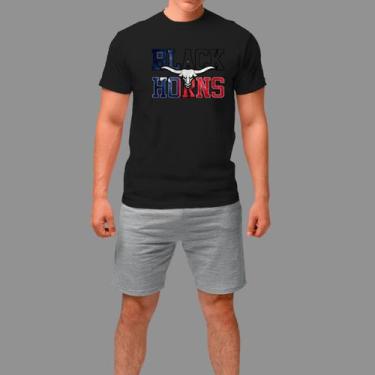 Imagem de Camisetas Básica Masculina Moda Country Manga Curta - Rodliwes, Preto,