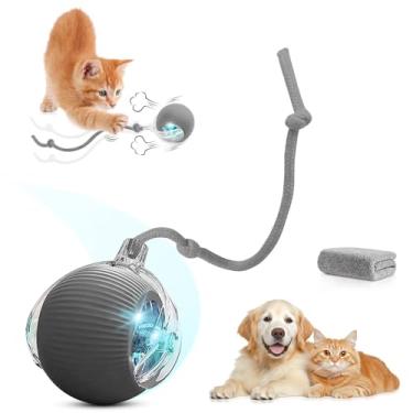 Imagem de AudonMax Bolas de brinquedo automáticas interativas para gatos, brinquedo interativo atualizado para cães, bola de gato interativa de 360°, brinquedo elétrico para cães/gatos (cinza)
