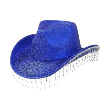 Imagem de UxicRuya Capinho de jazz de chapéu de cowboy ocidental para celebração de engajamento do presente do dia das mães, Azul Real