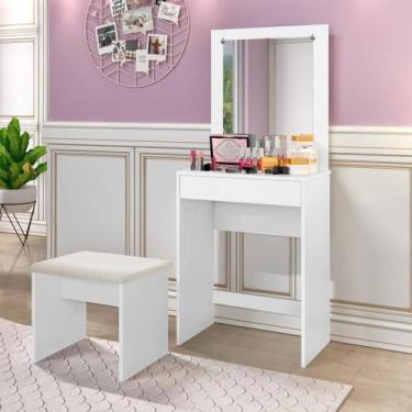 Imagem de Penteadeira 1 Gaveta com Banqueta Sofia Branco - J&A Móveis