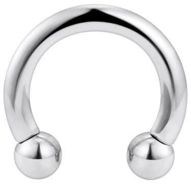 Imagem de Yaalozei Anéis grandes de septo 10G, 8G, 6G, 4G, 2G, 00G, 00G, grande, aço cirúrgico 316L, barra roscada, ferradura, largo, septo, nariz, anel, piercing joia 12 mm-19 mm, Metal, aço inoxidável