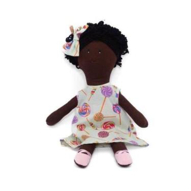 Imagem de Vestido Infantil para Bebê de 6 Meses + Boneca de Pano + Laço de Cabel