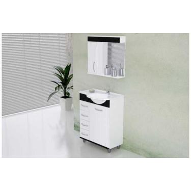 Imagem de Armario Banheiro Rorato Kit 60cm Viena Preto C/e - A.J.RORATO E CIA LT