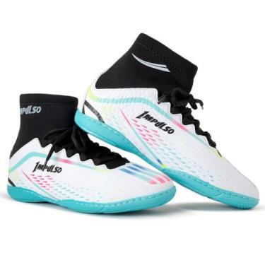 Imagem de Chuteira Futsal Cano Alto Futebol Grama Sintética Confortável Sem Trav