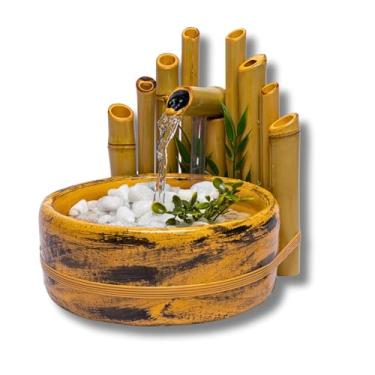 Imagem de Fonte de Água Decorativa Cascata de Bambu – Equilíbrio e Sofisticação para Seu Espaço - Bivolt