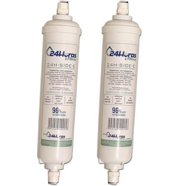 Imagem de 24 Horas Filtros, Kit 2 Filtro Refil Externo Compatível Geladeira Side by Side Engate