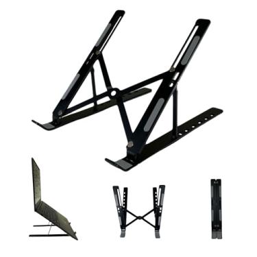 Imagem de Suporte de Notebook Laptop Tablet de 10" a 17,3" Portátil para Mesa, Com Níveis de Regulagem, Dobrável, Acompanha Bolsa de Transporte, Preto RVR SHOP