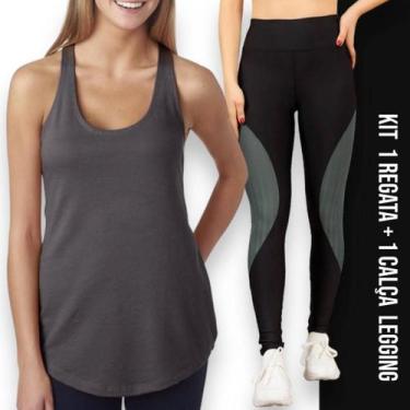 Imagem de Camiseta REGATA DRY FIT Tecido furadinho + Calça LEG LEGGING REDINHA C