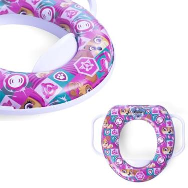 Imagem de Assento Redutor De Vaso Com Alça Adaptador Bebe Treinamento Desfralde Patrulha Canina Suporte De Vaso Sanitário Infantil (Rosa)