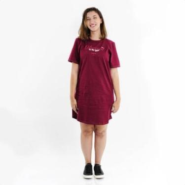 Imagem de Vestido Colcci T-Shirt Dress Comfort Bordô - Feminino-Feminino