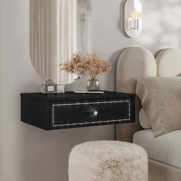 Imagem de Penteadeira Cabeceira Suspensa Strass Preto Ac