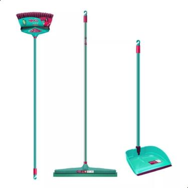 Imagem de Kit Vassoura + Pá Com Cabo + Rodo 40cm Noviça Bettanin