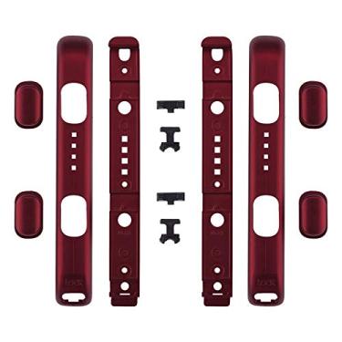 Imagem de eXtremeRate Capa de substituição de toque macio vermelho escarlate para pulseira Nintendo Switch Joycon, botões personalizados para pulseira de pulso Joy-con para Nintendo Switch – 2 unidades