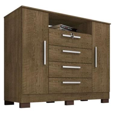 Imagem de Comoda Rack 2P 4G Madri 121 cm Malbec INCP - Milani Store, Malbec