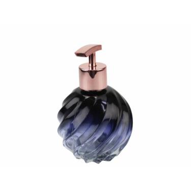 Imagem de Kit Vidros Lavabo Degrade Azul 250ml Porta Saboneteira Luxo Difusor - 