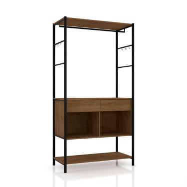 Imagem de Guarda-Roupa Roupeiro Closet Paris Com 2 Nichos Preto/ Demolição- Straso Móveis