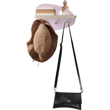 Imagem de Prateleira Cabideiro Para Hall de Entrada Orgânica Coleção Cottagecore - 20x30x11,5cm Cor:Rosa Chá;Tamanho:20X30X11,5 CM