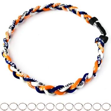 Imagem de Pacote com 12 colares de beisebol de corda de titânio tornado de corda de beisebol, 18", nylon e titânio, Sem Pedra Preciosa