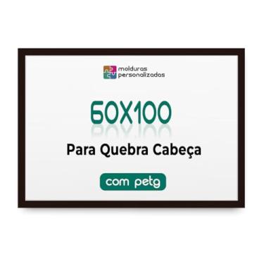 Imagem de Moldura 60x100 para Quadro Decoração Arte Poster Painel com Proteção Petg (Preto)