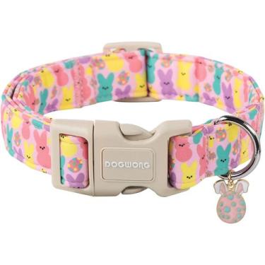 Imagem de Coleira de cachorro DOGWONG Easter Cute Bunny Eggs Pink Babbit Girls
