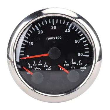 Imagem de 3 Em 1 Medidor de Tacômetro Elétrico, 7 Cores Betra Iluminada para o Caminhão de Iate RV, Instalação Simples, Mantenha -se Informado sobre Os Vitais do Motor Com (Moldão de prata