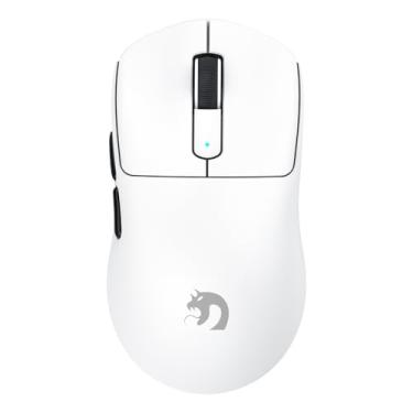 Imagem de Mouse para jogos sem fio MAMBASNAKE M3, 39 g ultra leve BT/2,4G sem fio/com fio, sensor óptico PAW3395PRO 40K DPI, bateria de 200 horas, mouse de escritório para PC/Win/Mac (branco)