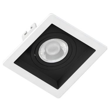 Imagem de Spot Quadrado Embutir Face Recuado Par20 Br/Pt Saveenergy, BRANCO-PRET