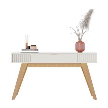 Imagem de Aparador Henri Ripado Retrô Off White com Gaveta - Colibri Móveis