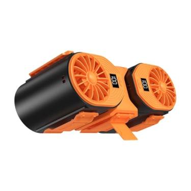 Imagem de WeiLaiKeQi Clipe pessoal da cintura do ventilador no ventilador de mão recarregável e forte ajuste portátil para viagens de escalada de verão ciclismo, Laranja Preto