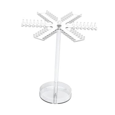 Imagem de kowaku Suporte de acrílico para colar, organizador de colar, giratório, transparente, versátil, suporte para joias da moda, para balcão de apartamento,