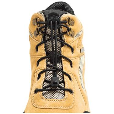 Imagem de LOCK LACES Para botas (1 par) Cadarços de bota de com elástico sem amarrar para botas e sapatos, Bota preta