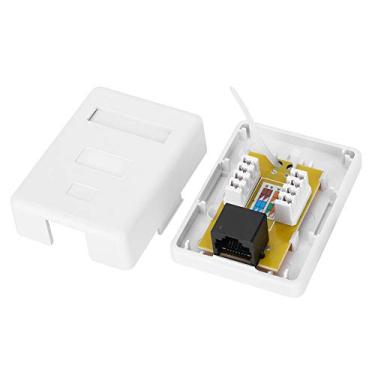 Imagem de Caixa de Desktop de Porta única, RJ45 8P8C CAT6 Tabletop Network Outlet, Jack Dados Mesa para Conexões Ethernet